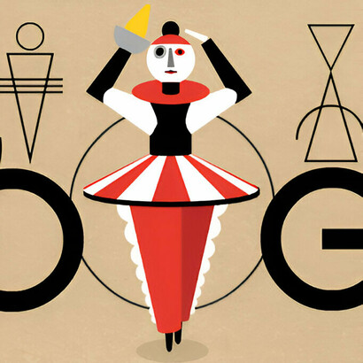 Doodle de Google que celebra el aniversario 130 de Oskar Schlemmer, año 2018