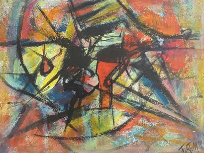 Composizione N.9, 2018. Acrilico su tela, 50x40 cm