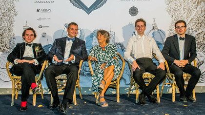 da sinistra: ROGER GRANVILLE Creative Director; un amico del Festival;  Giorgiana Corsini, MAXIMILIAN FANE Artistic Director, FRANKIE PARHAM Executive Producer  