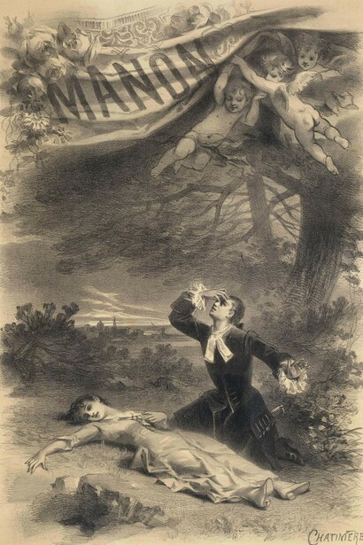 Antonin-Marie Chatinière, Affiche de Manon, 1884, Lithographie, 85 x 58 cm © Bnf