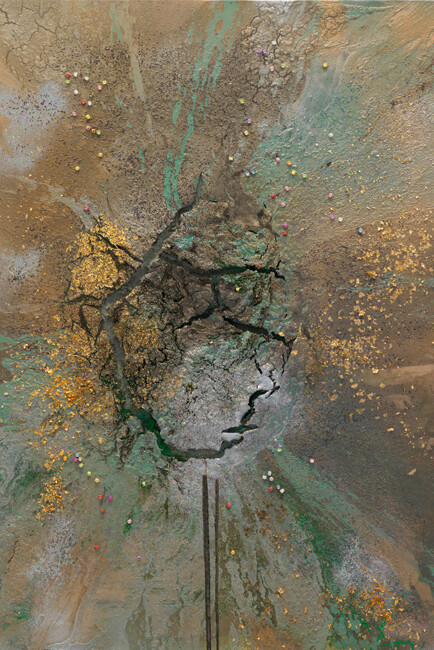 John M Armleder, Minor, 2012, 74 13/16 x 57 inches, 190 x 145 cm - mixed media on canvas