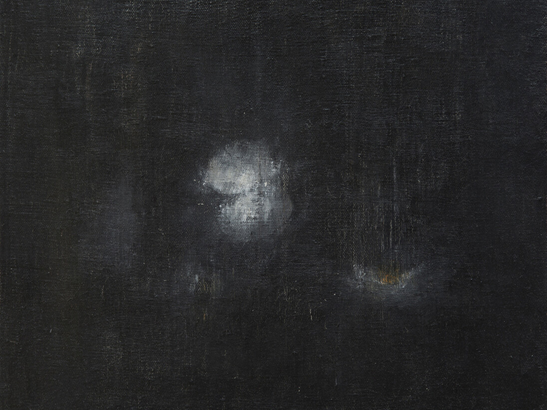 Zhao Zhao, Spoiled Preserved Duck Eggs 1, 2012, Oil on canvas, 23 1/2 x 27 1/2 in (60 x 70 cm). Courtesy of the artist and Chambers Fine Art
