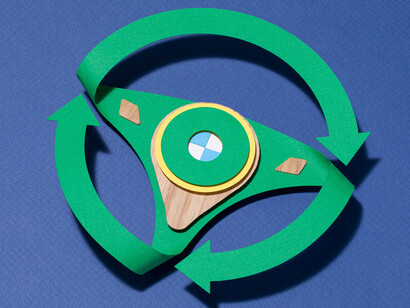 Com papéis e materiais recicláveis, Kyle Bean cria cenários e ilustrações meticulosamente detalhados. Uma série de imagens para a revista BMW explorando os temas de sustentabilidade, circularidade e bem-estar no local de trabalho
