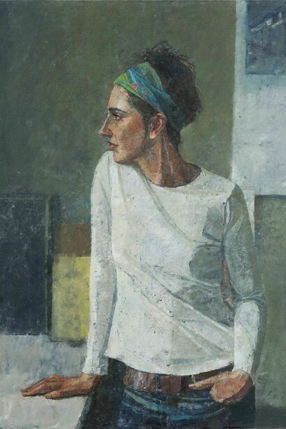 Saied Dai, Reverie, oil on gesso panel