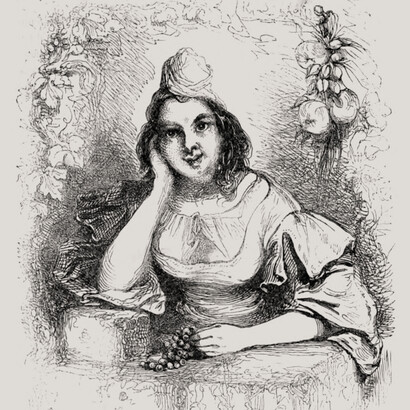 Tony Johannot; Retrato de Aldonza Lorenzo (Dulcinea del Toboso)