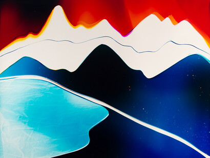 Liz Nielsen,
Space Lake,
2021,
Analog Chromogenic Photogram, Unique, on Fujiflex,
40 x 49.5 in. (101.6 x 125.73 cm)
