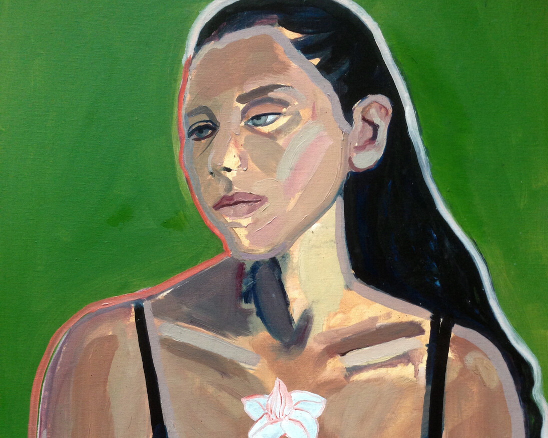 Suzy O'Mullane: White Gladiolus, 2017 Oil on canvas panel, 24” x 20”. Courtesy of J. Cacciola Gallery W and the artist. 
