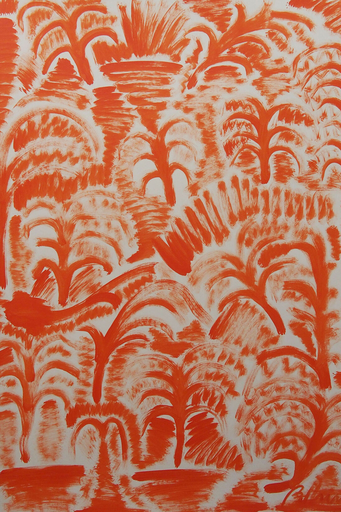 Stefano Pedrini, Palmetino (Orange), 2014 Acrylic on Cardboard Courtesy the artist