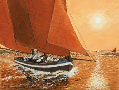 Fabienne Delacroix, Le trois mâts, 2013, Acrylic On Canvas, 8½" x 10½"