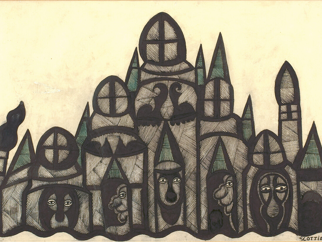 The City, coloured inks, 11x15 in 28x38cm
