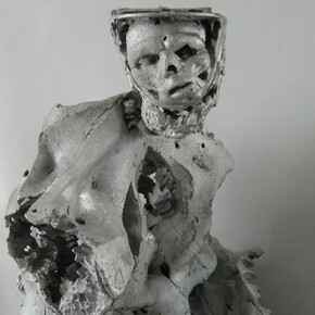 Peter Rogiers, Detail of Wild Boys & Girls, 2013, 178 (h) x 65 x 84 cm, Sculpture: aluminum, Base: wood