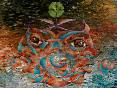 Hector Sandoval, Fortune Clover, 2015, Mixed media on linen, 95 x 135 cm