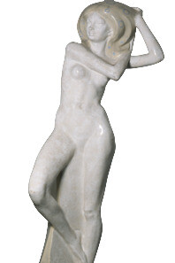 Two Female Figurines commissioned for the Stoclet Palace in Brussels, Richard Luksch (1872-1936)1905ViennaFaience (tin-glazed earthenware)202 x 64 x 60 cm (a), 200 x 62 x 60 cm (b)