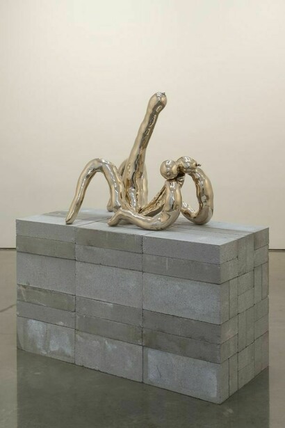 Sarah Lucas, Patrick More, 2013, Cast bronze, 30 x 22 x 33 inches (76.2 x 55.9 x 83.8 cm), Photo: David Regen, Copyright Sarah Lucas, Courtesy Gladstone Gallery, New York and Brussels