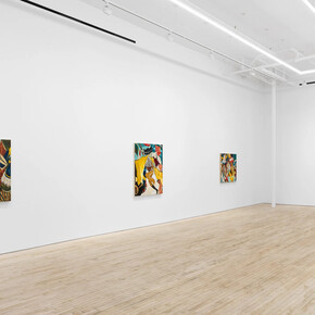 Kenichi Hoshine, And there came a storm beneath a cutthroat moon, exhibition view. Courtesy of Nino Mier Gallery