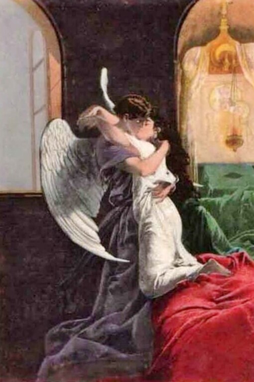 Il bacio tra il demone e Tamara», opera di Mihály Zichy