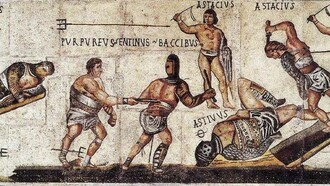 Mosaico del Gladiatore, Roma, Galleria Borghese, dettaglio