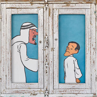 Maha Malluh, Portraits of the familiar – Fady & saeed 2, 2025. Courtesy of Galerie Krinzinger