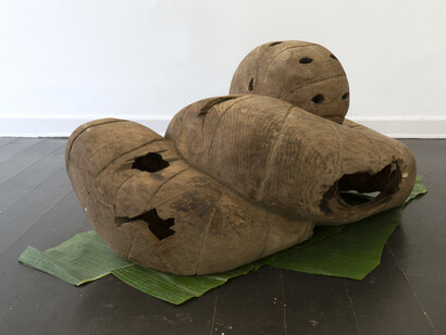 Salamander, 2021, Douglas wood, mud and wax