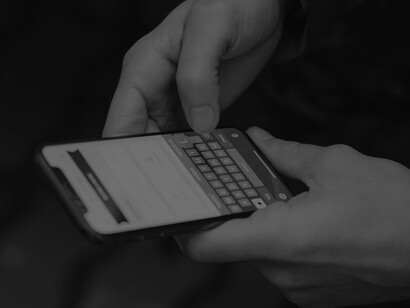 Person holding a smartphone