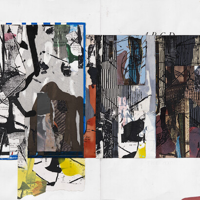 Arturo Herrera, Year Book 1 (detail), 2012. Collage, mixed media on paper, 12 5/8 in. x 17 3/8 in.