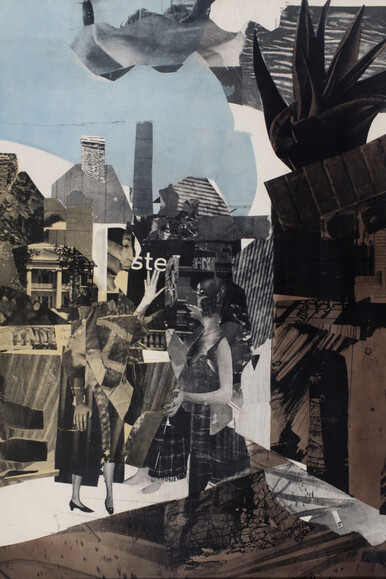 Romare Bearden, Two women in a Harlem Courtyard (detail), 1964. Courtesy of DC Moore Gallery 