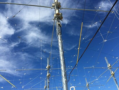 One of the dipole antennas at the High-Frequency Active Auroral Research Program in Alaska, USA