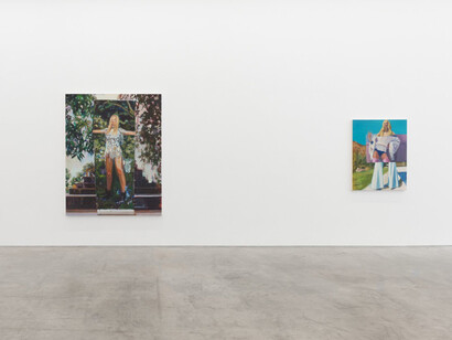 Janet Werner, Landscape with legs, exhibition view. Courtesy of Anat Ebgi 