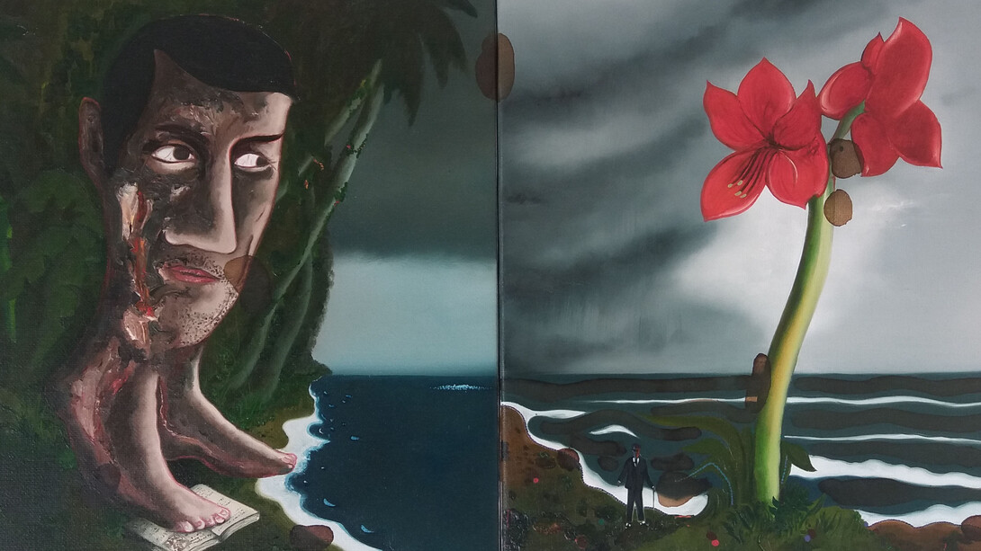 Vangelis Pliarides
The Blind Poet (Diptych), 2019
Signed on verso
Oil on linen
23 5/8h x 39 3/8w in
60h x 100w cm
Courtesy of Christine Park Gallery