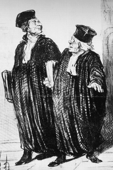 Honoré Daumier, Los abogados y los litigantes - ¡Por fin! Hemos obtenido la separación de bienes... (c. 1830)