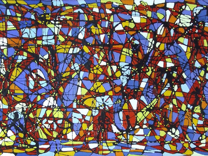 Luisa Prior. Alegria, técnica mista sobre madeira 140 x 70