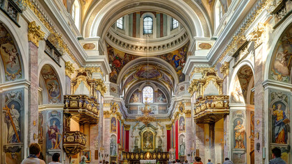 Andrea Pozzo, cathedral of Ljubeljana, interior, Slovenia
