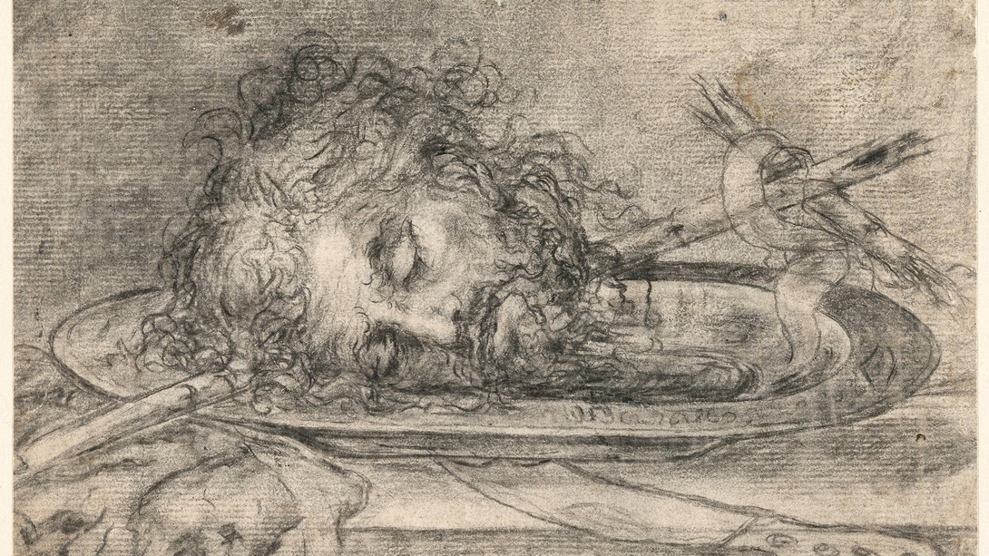 The Head of John the Baptist, Juan de Valdés Leal, Black pencil, 163 x 230 mm, 1654 - 1655, Hamburg, Hamburger Kunsthalle, Kupferstichkabinett © Hamburger Kunsthalle / bpk, Foto: Christoph Irrgang