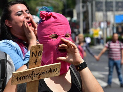 Manifestación contra la transfobia