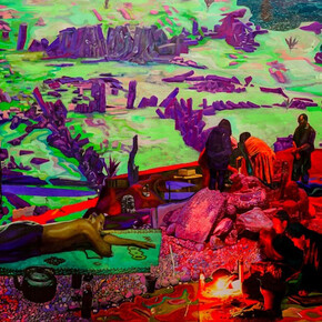 Zico Albaiquni, In the search of Lukis in the sense of what it used to be (Mencari Arah menuju pengertian lukis sedia kala) (detail), 2024. Courtesy of Ames Yavuz