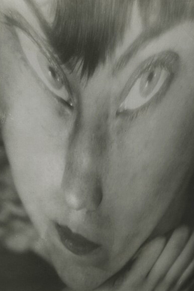 Berenice Abbott, Self Portrait, c. 1930, gelatin silver print, distortion created and printed, 1945-50