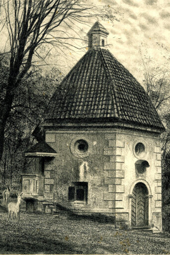 Richard Müller, Cappella di St. Johannes in Boemia, carboncino, 24 x 17,8 cm