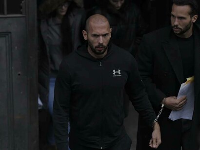 Andrew Tate handcuffed to his brother Tristan Tate in Romania