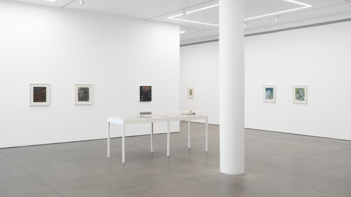 Yvonne Jacquette, From the air, exhibition view. Courtesy of Karma Gallery