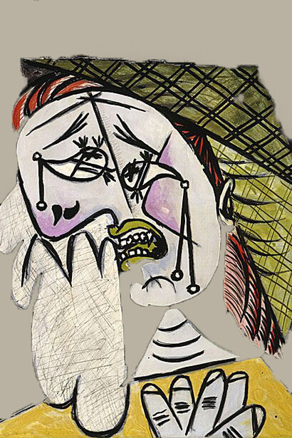 Señora con pañuelo de la serie la dama llorando de PIcasso