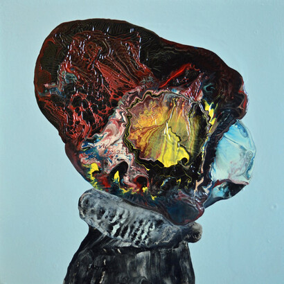 Angela Smith, Covert, Enamel & Gloss on Canvas, 44 x 44 cm