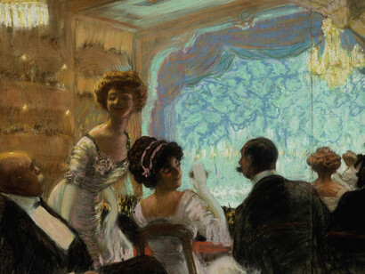 B.M. Kustodiev, In the theater box, 1909. Courtesy of Tretyakov Gallery 