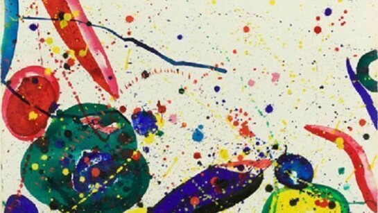 Sam Francis, Tokyo, 1965, Gouache and watercolor on paper, 44 5/8 x 27 1/4 inches, Signed, dated, and inscribed on verso: Sam Francis / 1965 / Tokyo