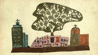 A través del símbolo recurrente de la ventana y un trazo libre, sus dibujos funcionan como una extensión visual de su literatura