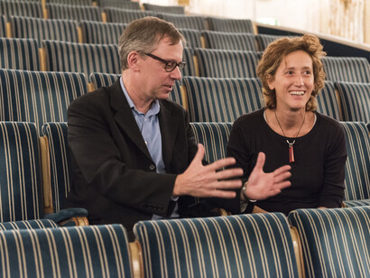 Prove di 6BIANCA. Stephen Amidon e Serena Sinigaglia. Foto di Serena Serrani