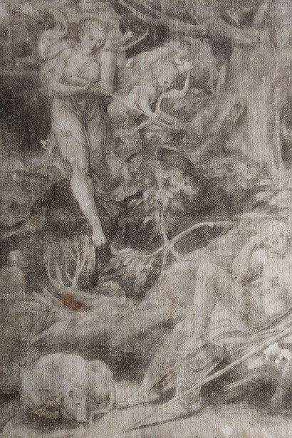 Lelio Orsi, Diana e Endimione, carta, inchiostro a penna, acquerellatura, 1550 – 1560
