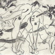 Sonetti lussuriosi di Piero Aretino, riedizione con stampa a caratteri mobili del testo, acquaforte su rame di Vittoria Facchini