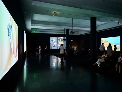 Ecos. Vídeos de la donación de la Fundación Han Nefkens, vista de exhibición. Cortesía de Museu d’Art Contemporani de Barcelona (MACBA)