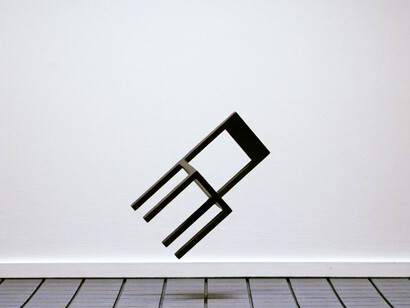 John Wood and Paul Harrison, Grey painted chair, 2014, Single channel HD video [still],  Courtesy of Carroll / Fletcher, Copyright © the Artists