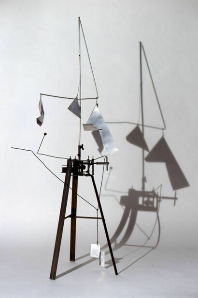 Bruno Munari (1907-1998) Useless Machine (Arrhythmic Carousel), 1953 Iron structure, gramophone mechanism and aluminium sheets 113 x 60 x 30 cm Courtesy Miroslava Hajek